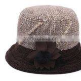 China Factory Ladies Cap Hot Ladies Fancy Hat 2016 With Flora Pom Poms thumbnail-2