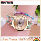 New Design Colorful Braid Rope Geneva Elephant Watch Weave Chain Bracelet Watch thumbnail-5