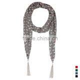 2015 Preppy Style Presentative Leaves Printing Fashion Chiffon Scarf