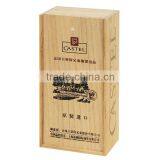 Wholesales Handmade Unfinished Pine Printing Logo Wooden 2 Bottles Wine Box thumbnail-1