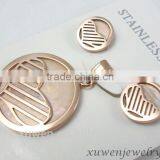 Round Natural Shell Stainless Steel Italian Gold Plated Jewelry Sets