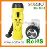 2016 Fashion Newest Style Unique Design Super Bright White LED Solar Flashlight With Hand Crank thumbnail-2