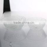 Characteristic Embossed Rose Transparent Glass Bowl thumbnail-1