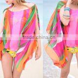 Hot Selling Super Big Colorful Sexy Mature Beach Pareo Rayon Cover up Beach Dress thumbnail-2