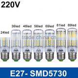Hot Sale E27 LED Lamp SMD 5730 220V Replace 7W 12W 15W 20W 25W LED Corn Bulb Light Chandelier Candle Lighting