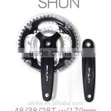 Taiwan made SHUN triple chainwheel w/ cover 4-arm alloy crank bicycle chainwheel