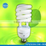 China cheap 36w half e27 6400k halfspiral energy saving cfl manufacturer