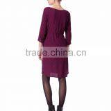 Textured Fabric Maternity Clothes Pregnant Women O-neck thumbnail-6