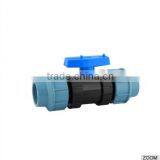Hdpe Double Union pp Ball Valve PN16(straight)pp Compression Fitting for H DPE Pipes /plastic Ball Valve thumbnail-1