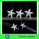 HP229 New Crystal Starfish Hairpin Clip Jewelry thumbnail-1