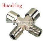 Brass Four Way Female Fitting ,3/8 " 1/2" 1/4" Brass Fitting Cross Type Fitting thumbnail-2