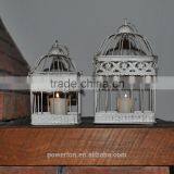 Set Of 2 Square Bird Cage Vintage Victorian Style Outdoor Indoor Garden White thumbnail-3