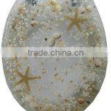 Beach/Sand/Shell Polyresin Toilet Seat,Lucite Toilet Seat,Resin Toilet Seats, 18" Size thumbnail-3