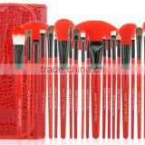 Popular Hot Selling 24 in 1 Make-Up Brush Set Red High Quality Comestic Brush With CROCO Bag For Brushes