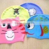 Funny Cartoon Fish and Wave Design Silicone Children Swimming Cap thumbnail-5