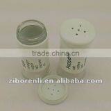 2 Pieces White Stainless Steel Coated Recycled Salt And Pepper Shakers Round Clear Glass Spice Salt Pepper Bottle thumbnail-2