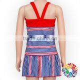 Wholesale Girls Small Stripe Tankini Swimwear Smocked Swimsuits Toddler thumbnail-3