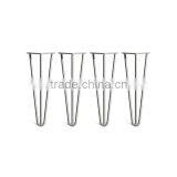 2 Rod Solid Steel 14 Inch Chrome Plating Metal Hairpin Cabinet Leg thumbnail-2