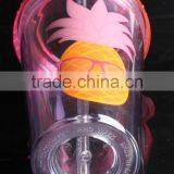 With Lid and Straw Bpa Free Single Wall Clear Plastic Tumbler thumbnail-1