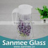 Purple Flower Design Heat Transfer Printed 2L Glass Jug thumbnail-1