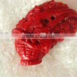 Wholesale 25-45mm Red Flower Shape Natural Coral Necklace Pendant thumbnail-1