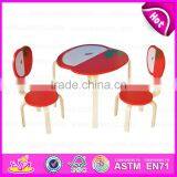 2015 год. Деревянный детский стол и стулья для дошкольников, деревянный стол и стул для детей, деревянный игровой стол и стулья в стиле «Яблоко» WO8G142 thumbnail-2