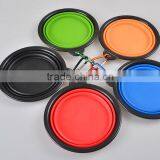 Pet Food Bowl Top Quality Food Grade Silicone Food Water Feeding Foldable Pet Bowl With Carabiner thumbnail-1