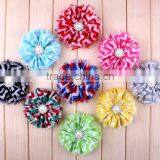 Handmade Fraying Chiffon Flower With Pearl Beads Center for Kids Hair Accessories for Baby Girl thumbnail-4