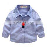 2017 New Design Casual Shirts Oxford Long Sleeve Blouses for 2-8 Years Old Boy thumbnail-2