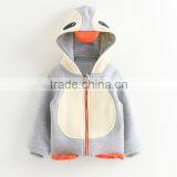 Super Cute Childrens Penguin Pattern Hoodie Biker Jacket thumbnail-2