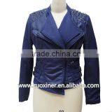 Women's Spiked PU Leather Jacket| Faux Leather Jacket Price in China thumbnail-1