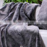 Heavy Weight Thick Warm 100% Polyester Rabbit Fur Blanket Tip Dye thumbnail-4