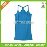 Ladies Plain Blank Slim Fit Tight Spaghetti Strap Top Custom Gym Stringer Cross-Back Tank Top Tank Top thumbnail-1