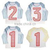 Baby Boys' Names Unique Pictures Ruffle Raglan Birthday Chevron Stripe Raglan T-shirt thumbnail-1