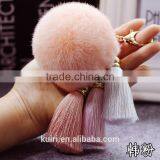 Real Rex Rabbit Fur Ball Plush Keychain Woman Bag Charm Tassel Keyring Pendant Car Key Chain Ring Fashion Jewelry thumbnail-5