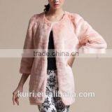 European Style Pure Colour Woman Faux Fur Overcoat Lady Rabbit Fur Witer Fashionable Coat thumbnail-4