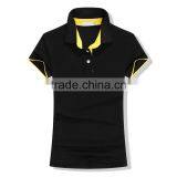 Custom Slim Fit High Quality Women Polo Shirt Design With Combination thumbnail-2