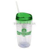 15 oz Double Wall Insulated Acrylic Tumbler - BPA-free, Has a Crack Resistant Polypropylene Straw and Comes With Your Logo thumbnail-2