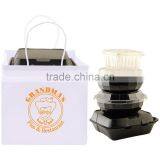 Wide Gusset White Kraft Takeout Bag - Dimensions Are 10.25" x 10" x 10" x 10" and Comes With Your Logo. thumbnail-2