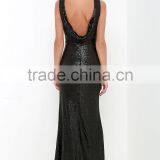 Slink and Wink Matte Black Sequin Maxi Dress thumbnail-4