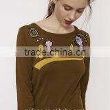 Hot Sale Girl's Embroidery Pattern Knitted Sweater Designs Pullover thumbnail-4