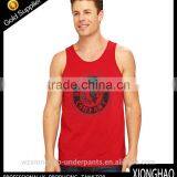 Shiny Red Sports Style Fitness Plain Stringer Singlet for Men thumbnail-1