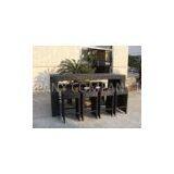 Resin Wicker Bar Set With Power Coated Aluminum Or Steel Frame