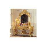 French Empire Furniture - Baroque Golden Foil Cracking Paint Console Table