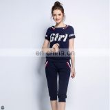 T-WTS001 Wholesale Cheap Outdoor Running Printed Ladies Sport Suits