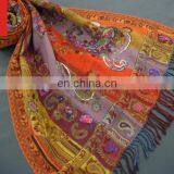 (Super Deal)100% Wool Jacquard Scarf thumbnail-1