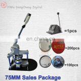2015 Multi-function for 3" 75MM Badge Maker Button Machine Package/ 75MM Sales Package
