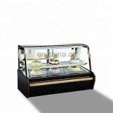 Supermarket Curved Glass Cake Food Display Cooler Chiller