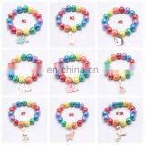 Girl Rainbow Bracelet Children Colorful Beads With Alloy Pendants Girl Gift 9Colors thumbnail-3