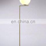 Modern White Glass Globe Shade Floor Lamp Golden Standing Lamp For Bedroom Living Room Home Lighting thumbnail-2